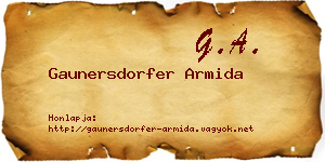 Gaunersdorfer Armida névjegykártya